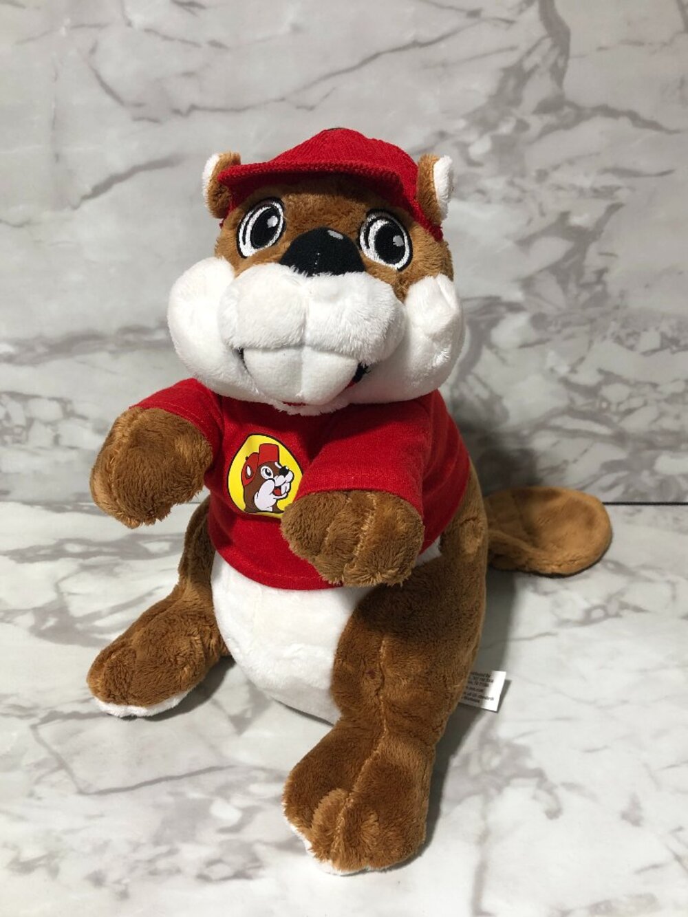 Buc-ees 10" Beaver Mascot Plush Stuffed Animal Wearing Red Hat & Shirt
